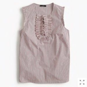 J. Crew Margot Top Striped Ruffle-Front